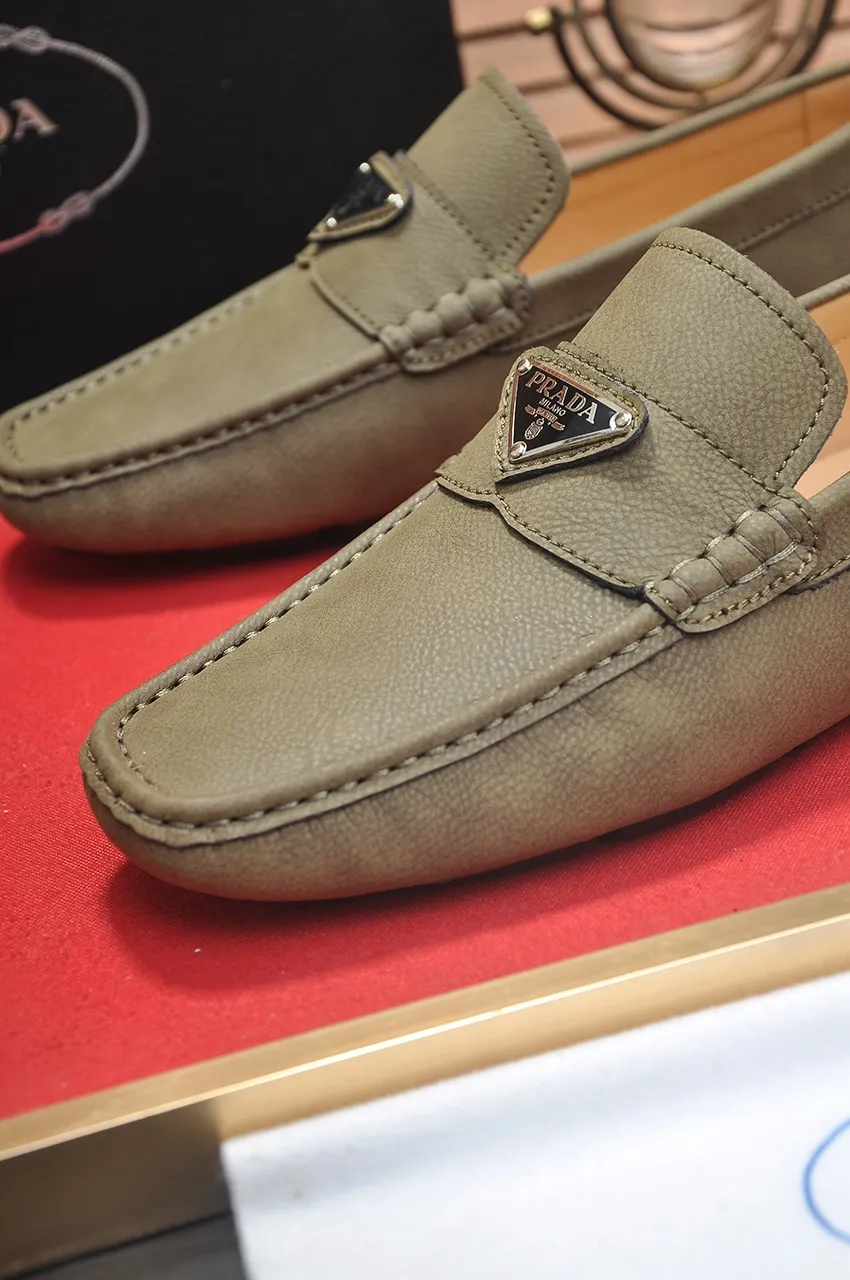 Men's Men's Shoes💰420💶【PRADA】 (High-end Niuli) New 🍀PRADA - Prada Doudou Shoes! Made of imported original cowhide, the inner top layer is comfortable cowhide lining! Original wear-resistant rubber outsole! High quality products! Code number 38-45 (45 customized)